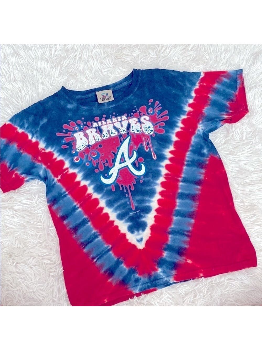 Vintage 90’s liquid blue tye dye Atlanta Braves T-shirt